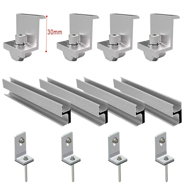Kit de fixation pour panneaux photovoltaïques – rails, brides et accessoires