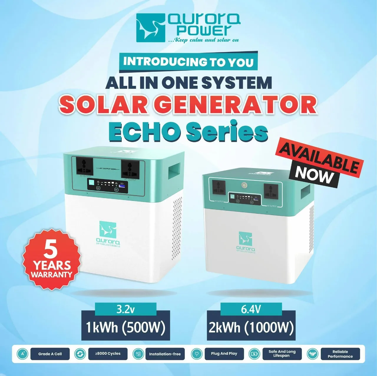 Générateur solaire tout-en-un Aurora Power ECHO Series